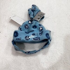 Baby Nike Blue Fleece Hat and Mitten Set